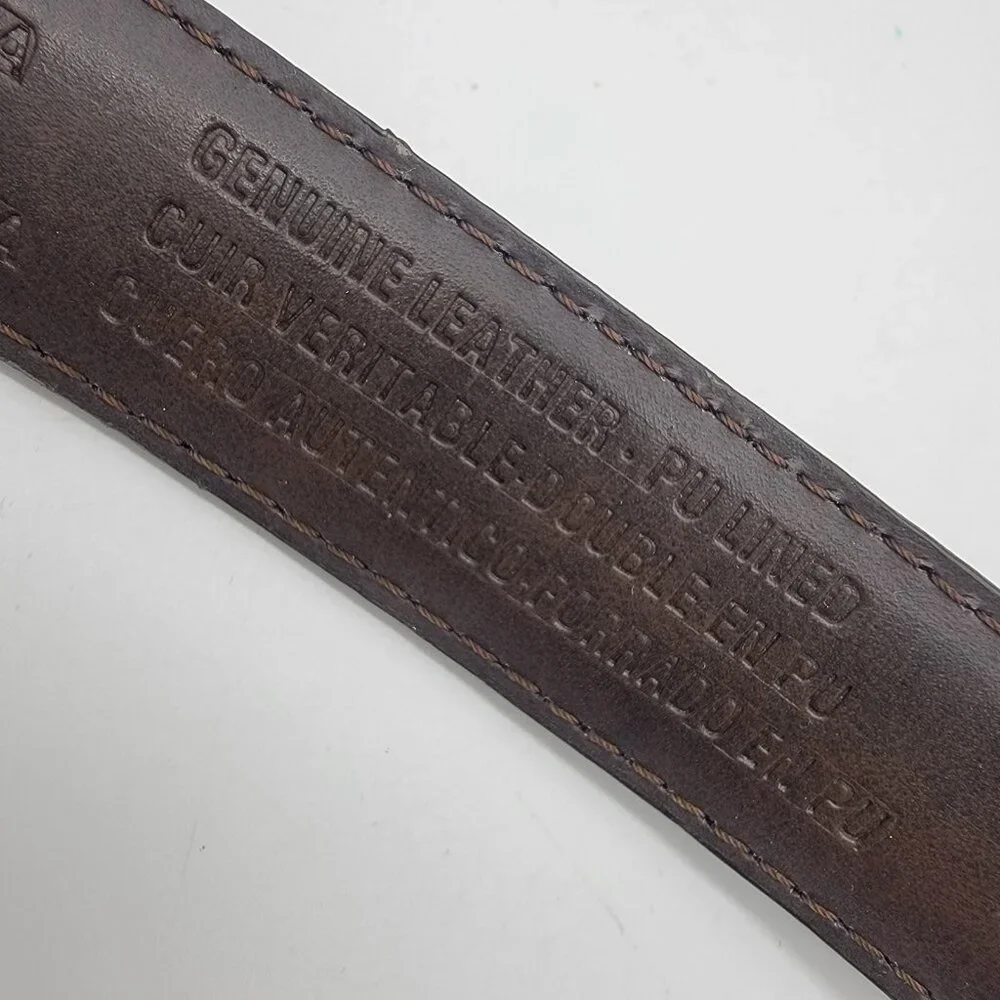 Vintage‎ 1997 Liz Claiborne Belt Black Tooled Leather Womens Sz M Medium EUC